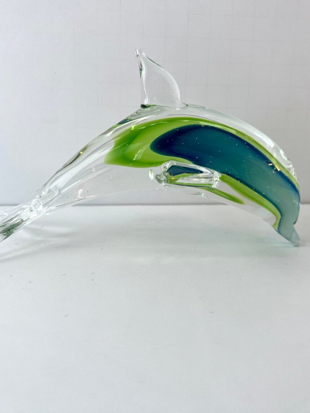 Hand-blown Artisan Glass Dolphin Figure, Sommerso Technique, 6.5" EC - Picture 4 of 10